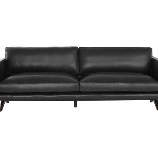 Sunpan Rogers Sofa Cortina Black / Cortina Ink / Shalimar Tobacco Leather