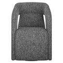 Sunpan Kendrick Wheeled Dining Armchair in Abbington Black / Moto Stucco / Nash Zebra