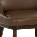 Sunpan Jody Dining Chair in Alpine Grey / Linea Light Grey / Missouri Mahogany Leather - Set of Two