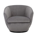 Sunpan Treviso Swivel Lounge Chair in Antonio Charcoal/Bravo Cream/Metropolis Blue