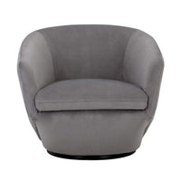 Sunpan Treviso Swivel Lounge Chair in Antonio Charcoal/Bravo Cream/Metropolis Blue