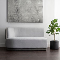 Sunpan Jaclyn Modular Left Armchair in Danny Dusty Blue / Egypt Light Grey-Danny Medium Grey
