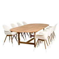 International Home Miami Amazonia Charlotte 9 Piece Teak Double Extendable Rectangular Patio Dining Set