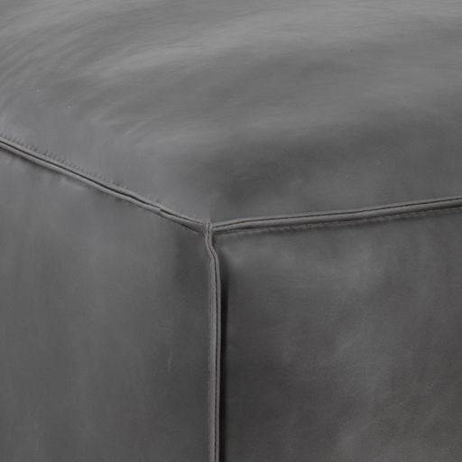 Sunpan Liron Ottoman Overcast Grey / Tobacco Tan