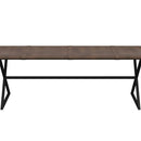 Sunpan Elon Bench - Vintage Cognac / Suede Light Tan Leather