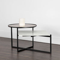 Sunpan Rivas Coffee Table Grey / White Marble