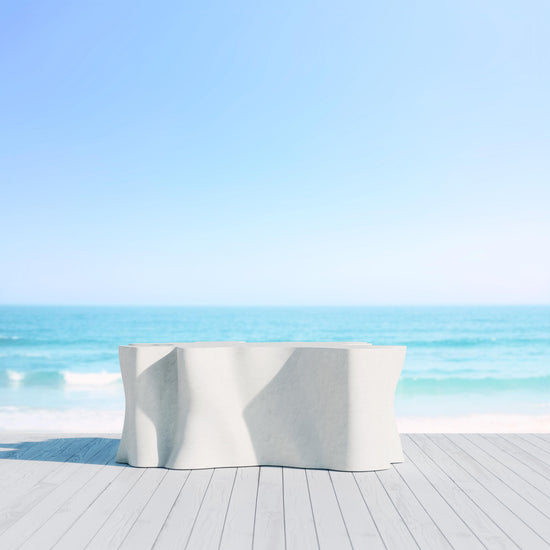 Azzurro Living Daintree Coffee Table In Bone Concrete