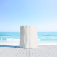 Azzurro Living Daintree Side Table With Bone Concrete Frame And Bone Concrete
