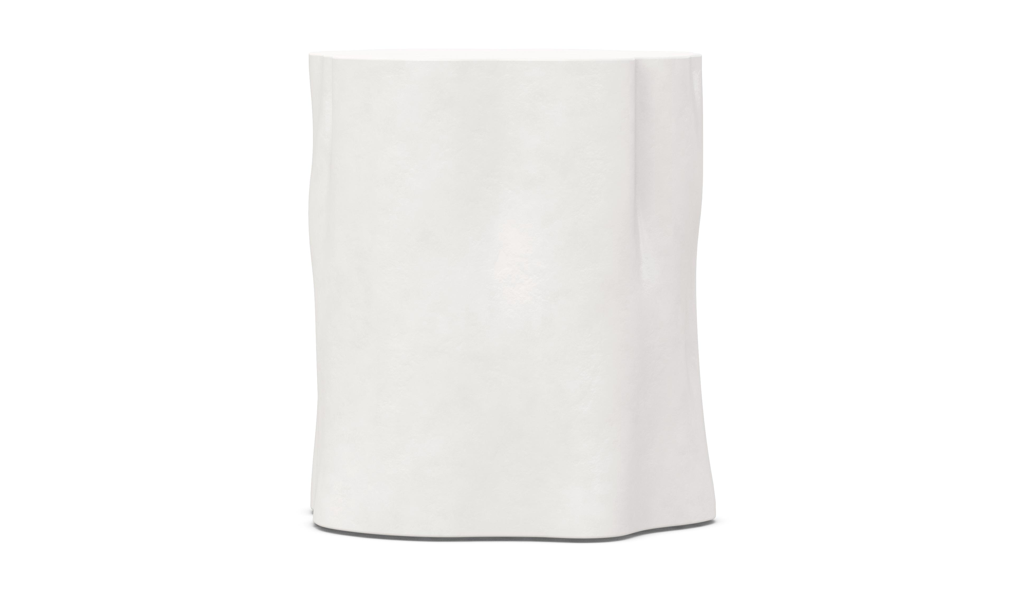 Azzurro Living Daintree Side Table With Bone Concrete Frame And Bone Concrete