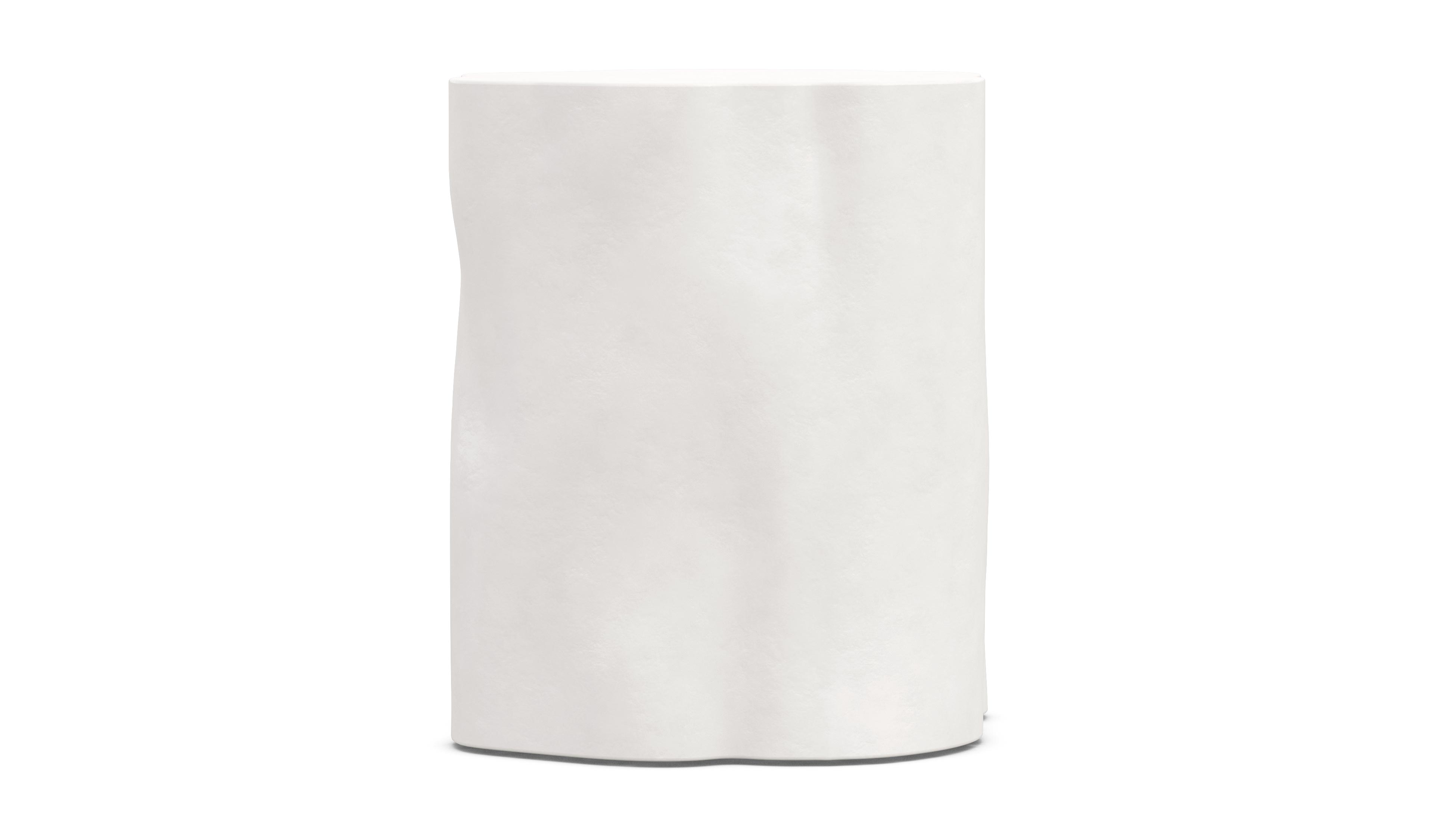 Azzurro Living Daintree Side Table With Bone Concrete Frame And Bone Concrete