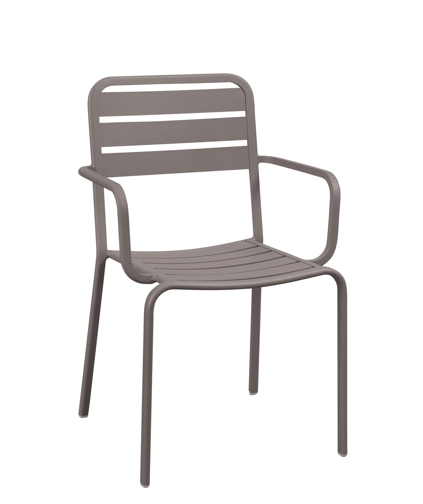 BFM Seating Vista Stacking Armchair Powdered Coated Aluminum - Black/Earth