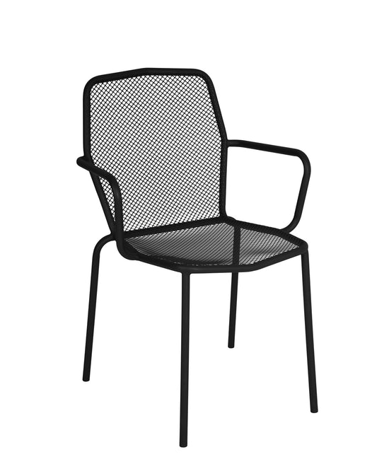 BFM Seating Avalon Stacking Armchair - E-coated or Powder Coated Micro-Mesh Steel - Black