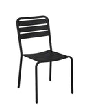 BFM Seating Vista Stacking Side Chair Powdered Coated Aluminum - Black/Earth