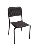 BFM Seating Rio Stacking Aluminum Side Chair Mocha Synthetic Wicker - Black Frame