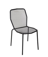 BFM Seating Avalon Stacking Side Chair - E-coated or Powder Coated Micro-Mesh Steel - Black