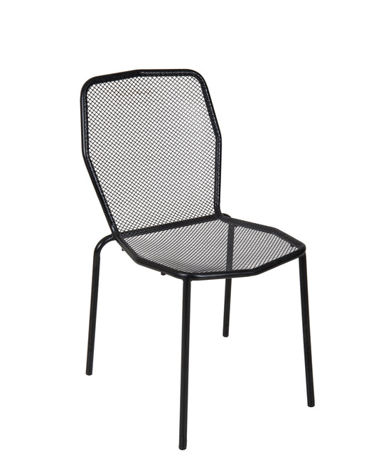 BFM Seating Avalon Stacking Side Chair - E-coated or Powder Coated Micro-Mesh Steel - Black