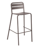 BFM Seating Vista Stacking Barstool Powdered Coated Aluminum - Black/Earth