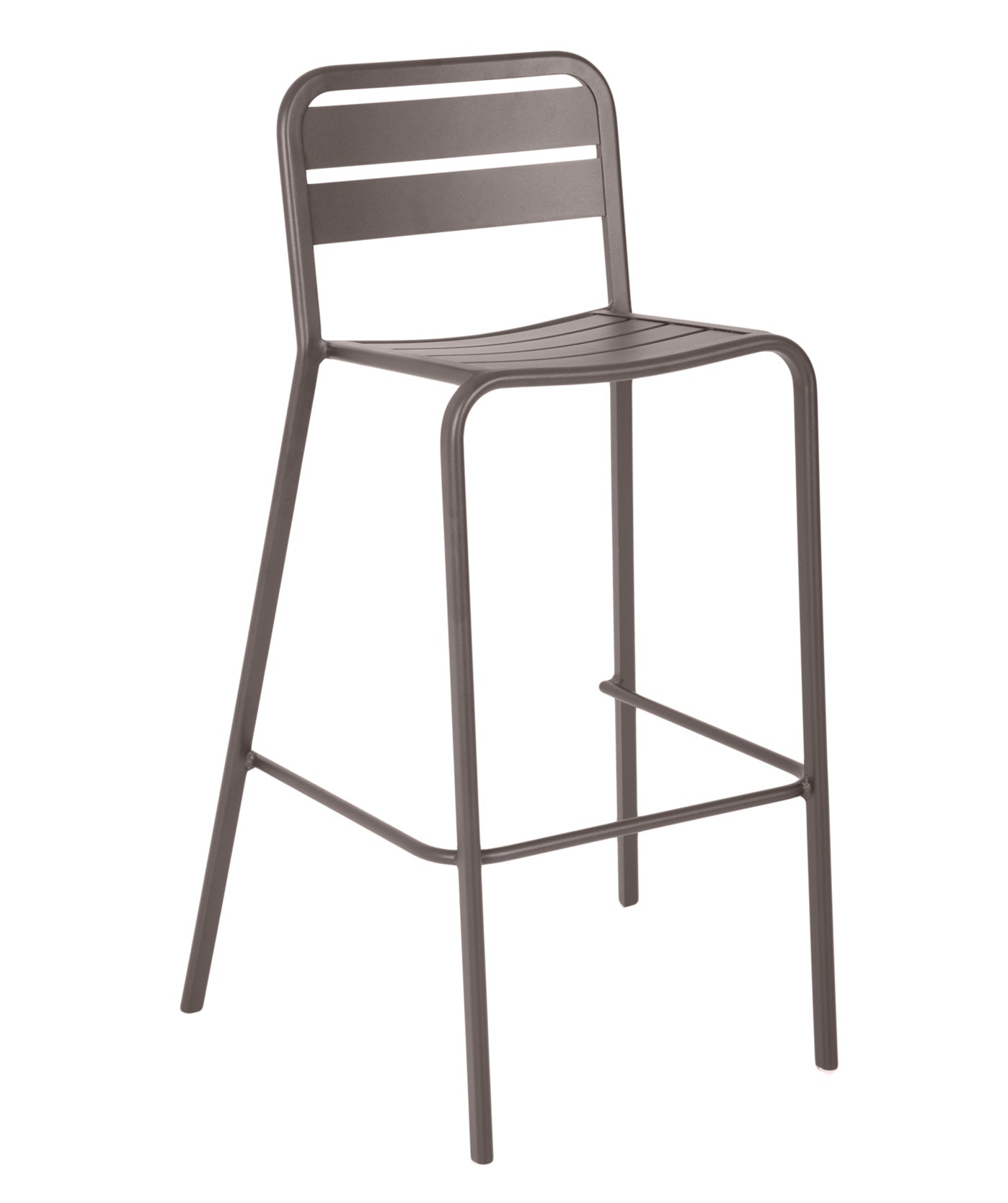 BFM Seating Vista Stacking Barstool Powdered Coated Aluminum - Black/Earth