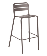 BFM Seating Vista Stacking Barstool Powdered Coated Aluminum - Black/Earth