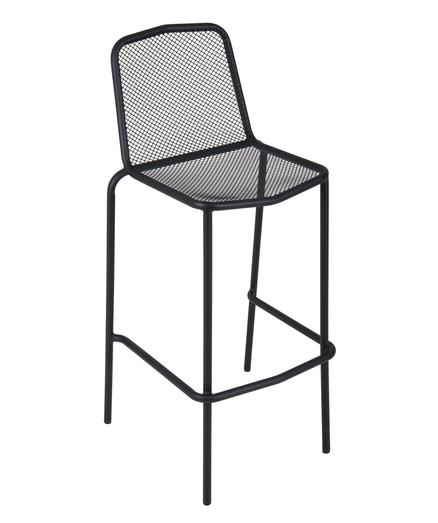 BFM Seating Avalon Stacking Barstool - E-coated or Powder Coated Micro-Mesh Steel - Black