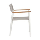 Sunpan Kona Stackable Dining Armchair Dark Grey / White - Set of Two
