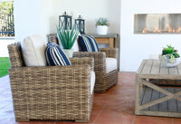 Sunset West Havana Club Chair in Canvas with Self Welt