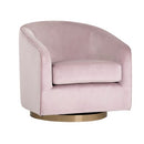 Sunpan Hazel Swivel Lounge Chair in Gold - Belfast Heather Grey / Black Sky / Blush Sky / Burgundy Sky / Deep Green Sky / Navy Blue Sky / Dark-Bronze Gold Sky