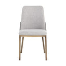 Sunpan Marie Dining Chair Belfast Heather Grey-Bravo Metal / Belfast Oatmeal-Bravo Cognac - Set of Two