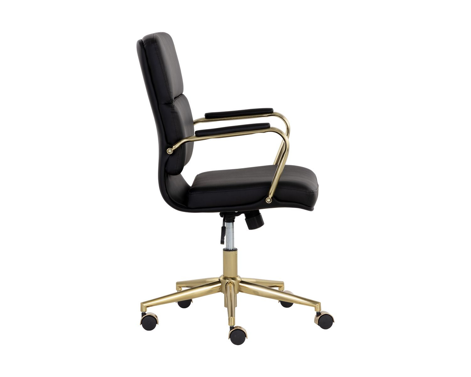 Sunpan Kleo Office Chair in Onyx / Snow / Tan