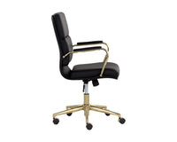 Sunpan Kleo Office Chair in Onyx / Snow / Tan