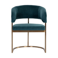 Sunpan Marris Dining Armchair Gold-Danny Teal / Gunmetal-Belfast Heather Grey
