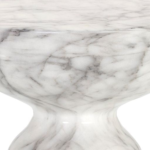 Sunpan Goya End Table Marble Look in Black / White
