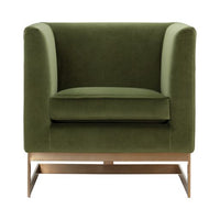 Sunpan Yvette Armchair Gold in Abbington Charred Brown /  Chacha Grey / Meg Olive
