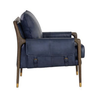 Sunpan Mauti Lounge Chair Dark Brown - Cortina Black Leather / Cortina Ink Leather