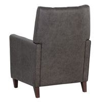 Sunpan Romalda Lounge Chair - Vintage Charcoal Leather