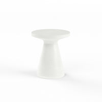 Sunset West GRC Round End Table, Bone / Dark Gray Finish