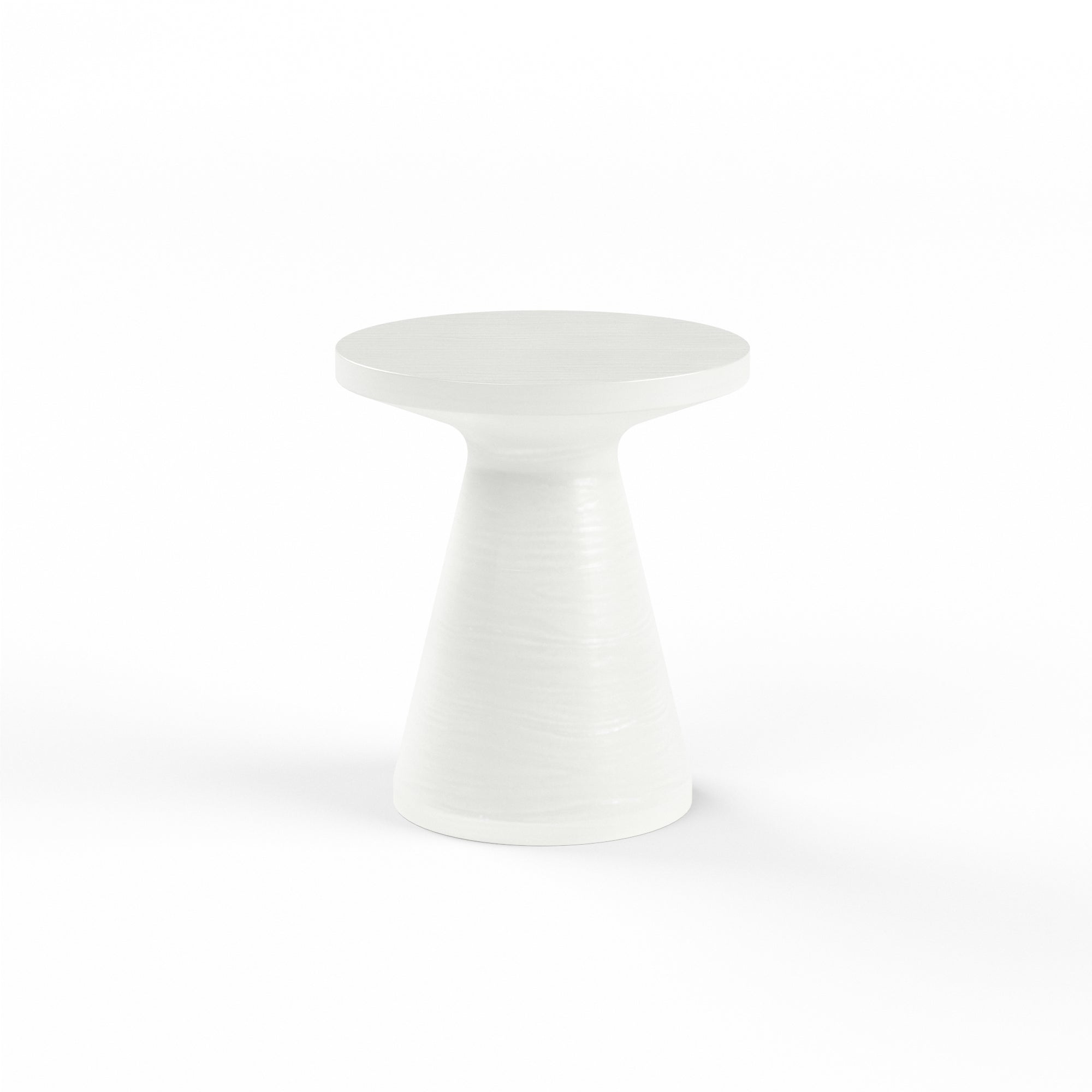 Sunset West GRC Round End Table, Bone / Dark Gray Finish