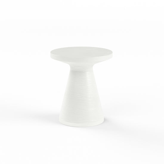 Sunset West GRC Round End Table, Bone / Dark Gray Finish