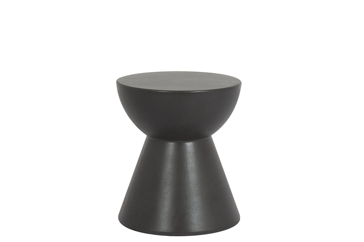 Sunset West GRC Round End Table, Bone / Dark Gray Finish