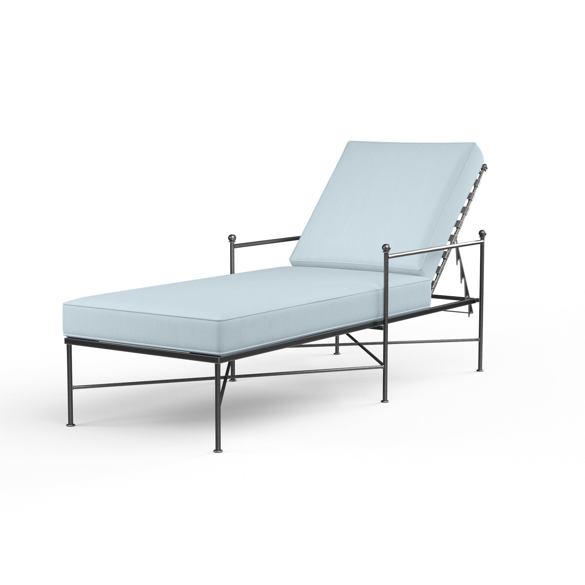 Sunset West Provence Wrought Iron Chaise Lounge with Cushion