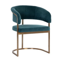 Sunpan Marris Dining Armchair Gold-Danny Teal / Gunmetal-Belfast Heather Grey