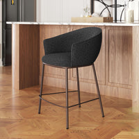 Zuo Modern Essen Counter Stool in Ivory/Black & Bronze