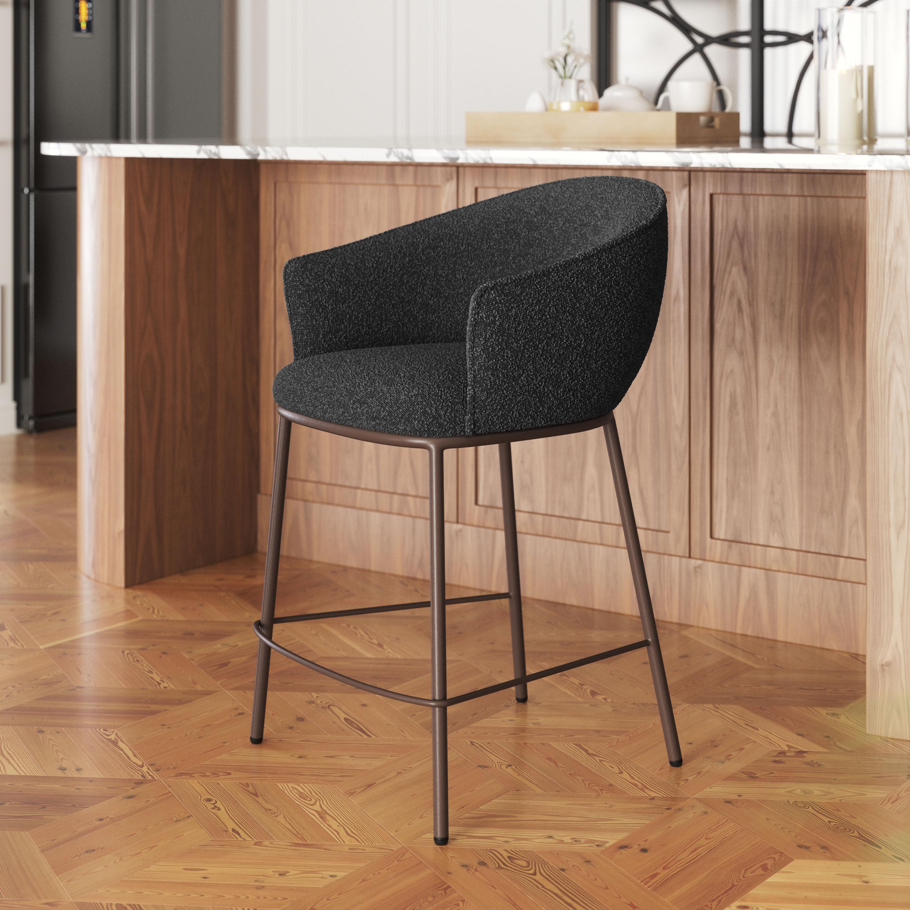 Zuo Modern Essen Counter Stool in Ivory/Black & Bronze
