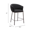 Zuo Modern Essen Counter Stool in Ivory/Black & Bronze