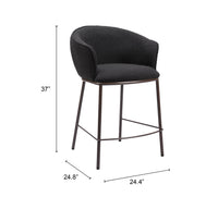 Zuo Modern Essen Counter Stool in Ivory/Black & Bronze