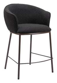 Zuo Modern Essen Counter Stool in Ivory/Black & Bronze