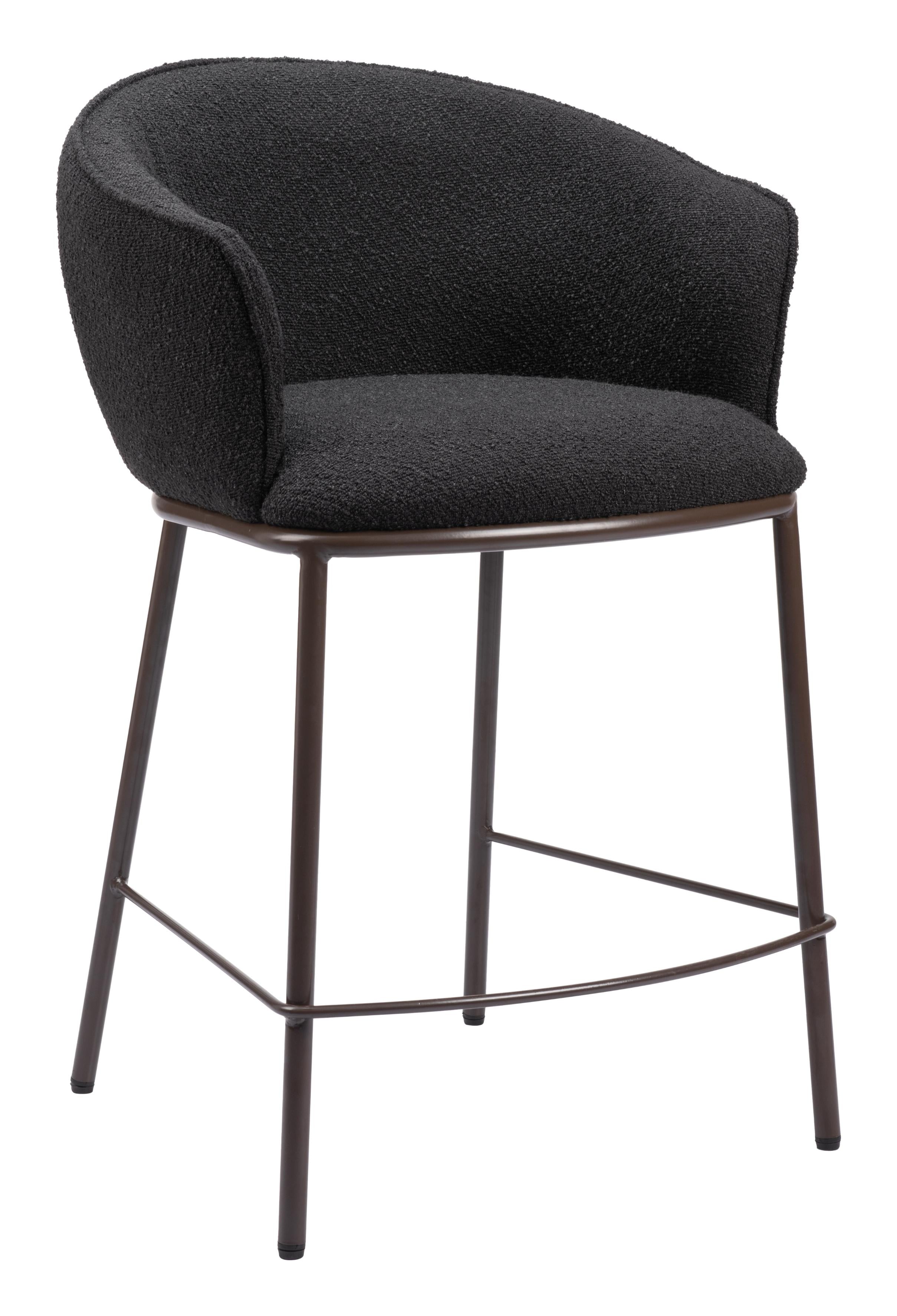 Zuo Modern Essen Counter Stool in Ivory/Black & Bronze