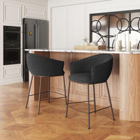 Zuo Modern Essen Counter Stool in Ivory/Black & Bronze
