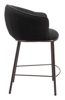 Zuo Modern Essen Counter Stool in Ivory/Black & Bronze