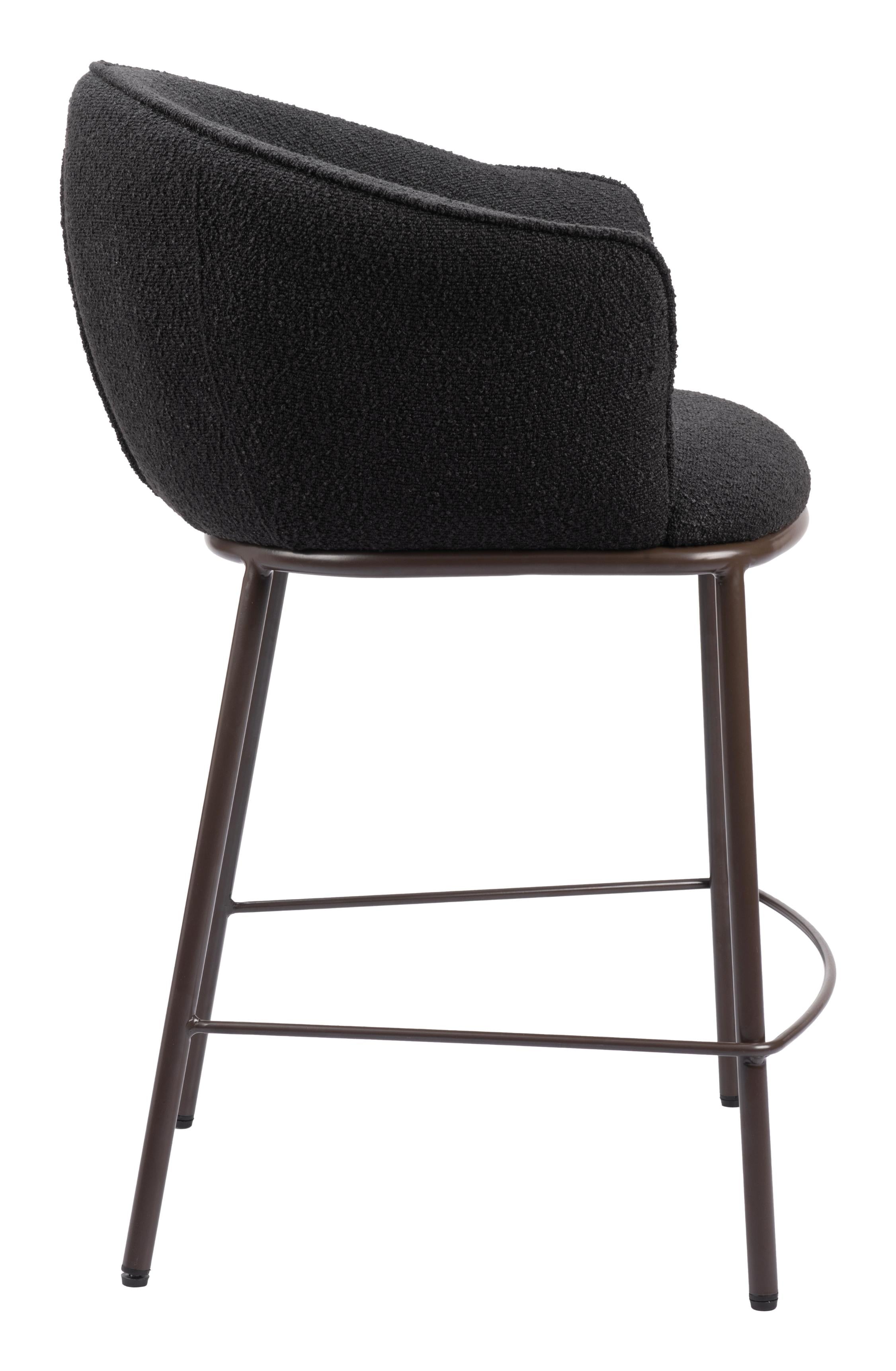 Zuo Modern Essen Counter Stool in Ivory/Black & Bronze